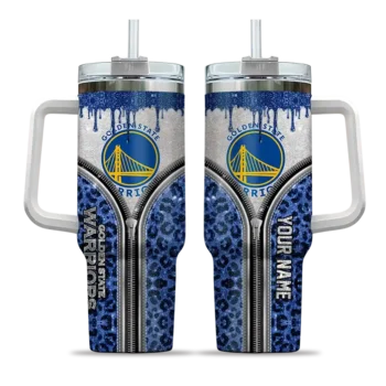 customized golden state warriors leopard zipper blue curved tumbler best selling 1.webp