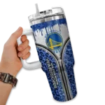customized golden state warriors leopard zipper blue curved tumbler best selling 1.webp