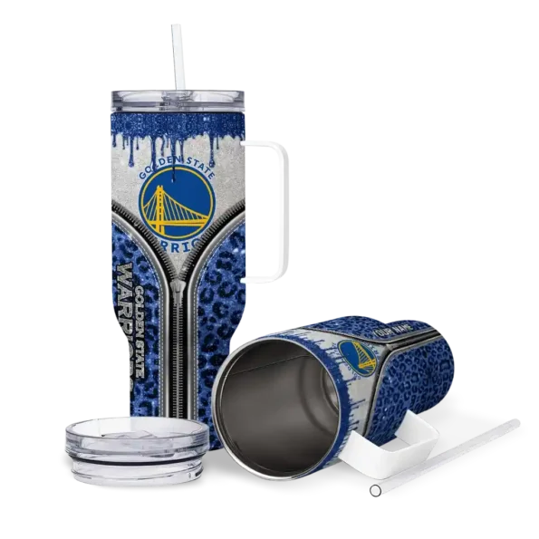 customized golden state warriors leopard zipper blue curved tumbler high quality 1.webp