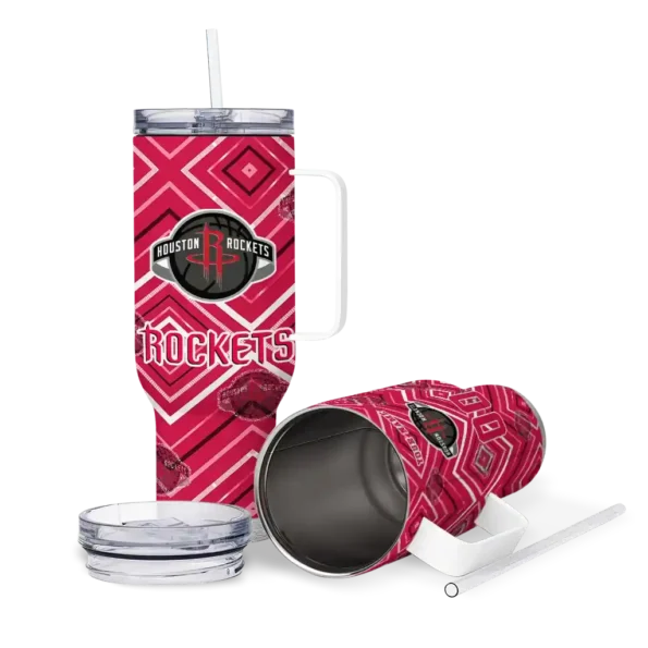 customized houston rockets bold diamonds red curved tumbler high quality 1.webp