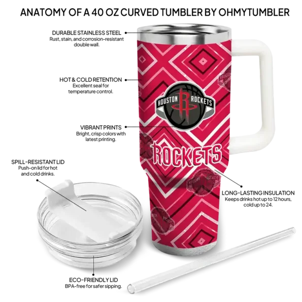 customized houston rockets bold diamonds red curved tumbler new arrival 1.webp