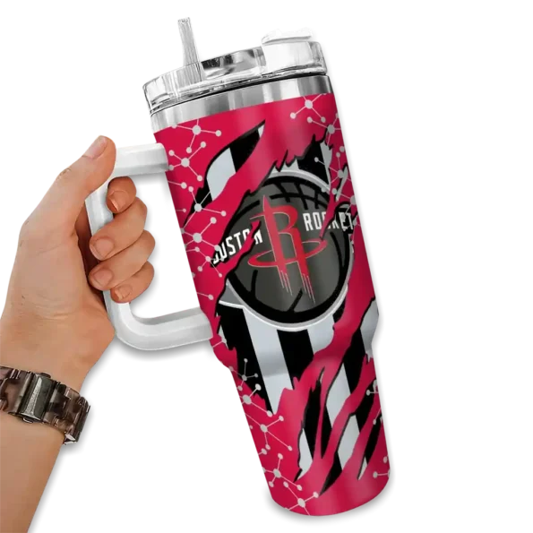 customized houston rockets claw cut red black curved tumbler fashion forward 1.webp