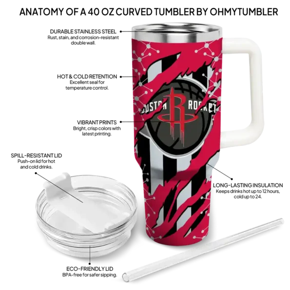 customized houston rockets claw cut red black curved tumbler new arrival 1.webp
