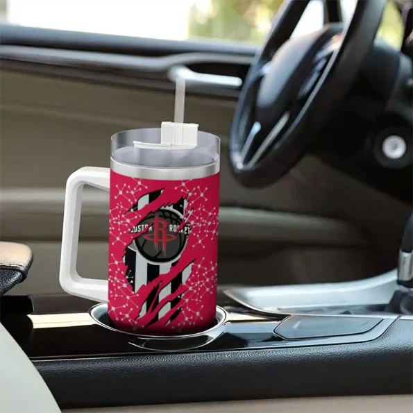 customized houston rockets claw cut red black curved tumbler trendy 1.webp
