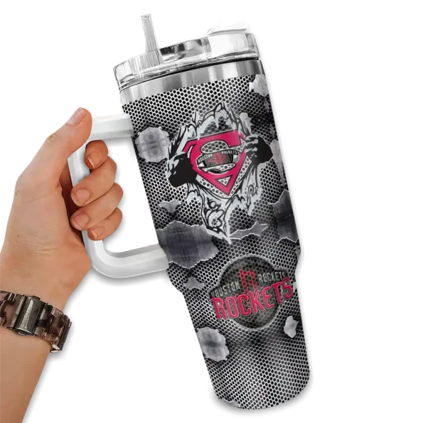 customized houston rockets superman shield red gray curved tumbler fashion forward 1.webp