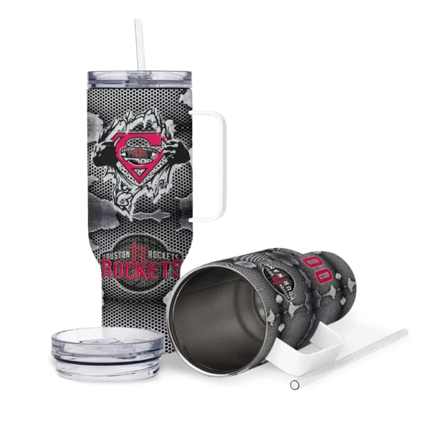 customized houston rockets superman shield red gray curved tumbler high quality 1.webp
