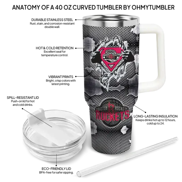 customized houston rockets superman shield red gray curved tumbler new arrival 1.webp