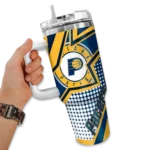 customized indiana pacers arrow burst blue curved tumbler best selling 1.webp