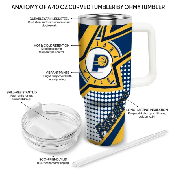 customized indiana pacers arrow burst blue curved tumbler new arrival 1.webp