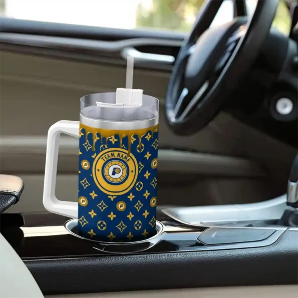 customized indiana pacers bullseye drips blue curved tumbler trendy 1.webp