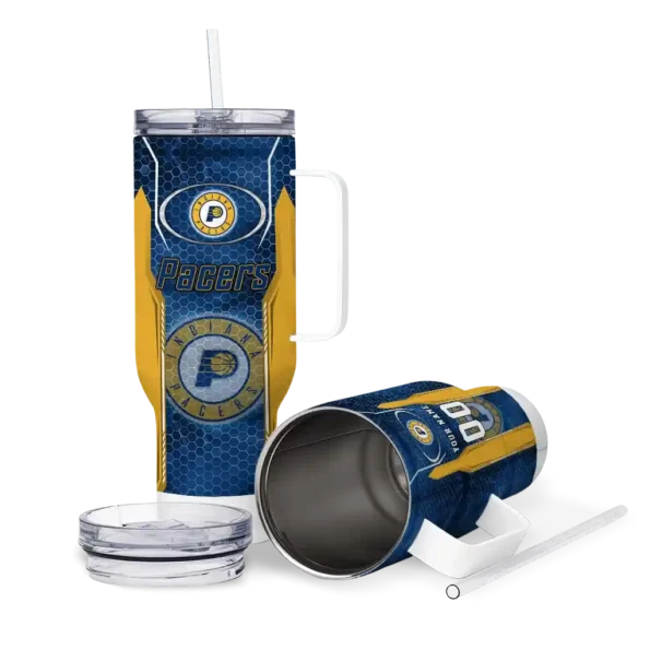 customized indiana pacers hexagon armor blue curved tumbler high quality 1.webp