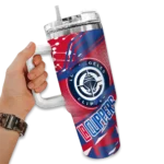 customized los angeles clippers abstract paths red curved tumbler best selling 1.webp