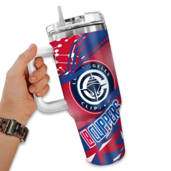 customized los angeles clippers abstract paths red curved tumbler fashion forward 1.webp