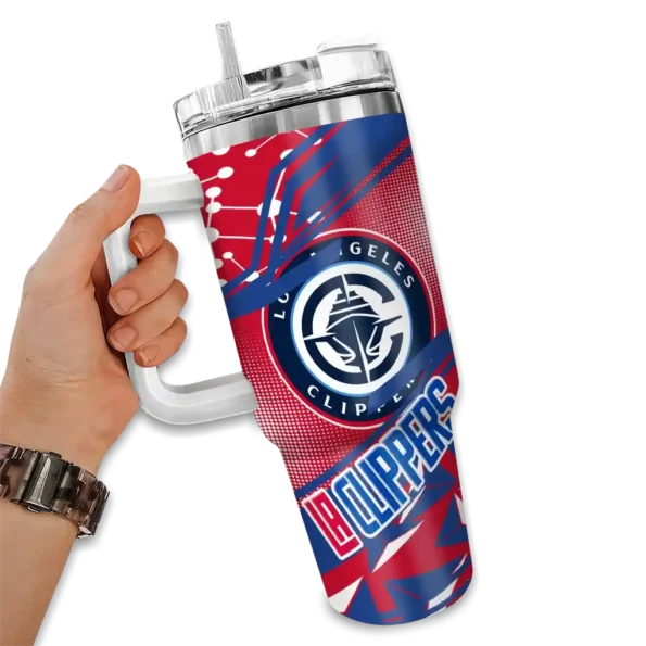 customized los angeles clippers abstract paths red curved tumbler fashion forward 1.webp