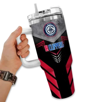 customized los angeles clippers arrow armor red black curved tumbler fashion forward 1.webp