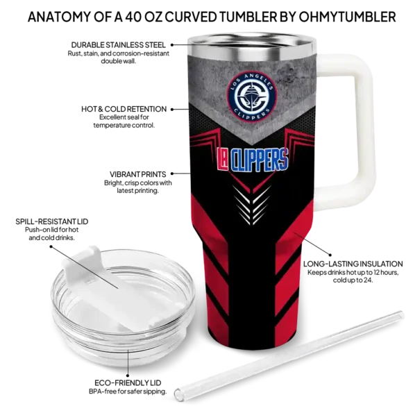 customized los angeles clippers arrow armor red black curved tumbler new arrival 1.webp