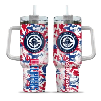 customized los angeles clippers camo mashup red white curved tumbler best selling 1.webp