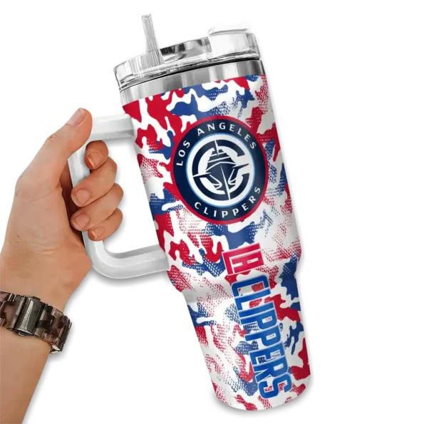 customized los angeles clippers camo mashup red white curved tumbler fashion forward 1.webp