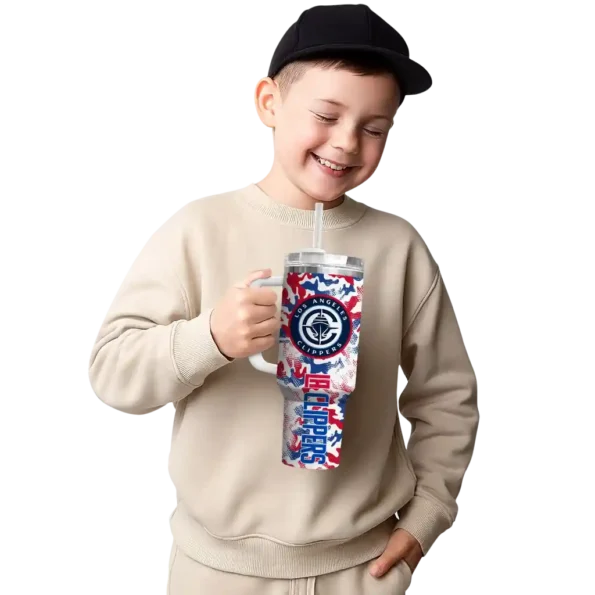 customized los angeles clippers camo mashup red white curved tumbler latest model 1.webp