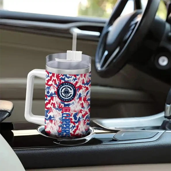 customized los angeles clippers camo mashup red white curved tumbler trendy 1.webp