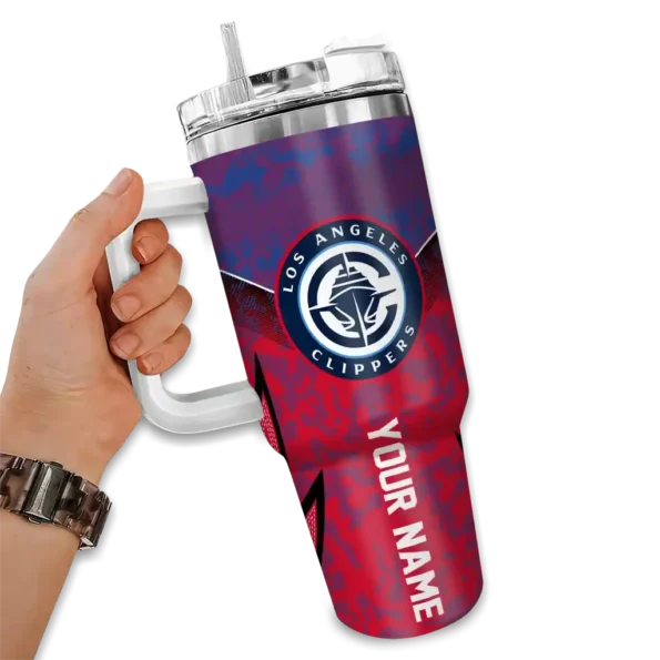 customized los angeles clippers chevron stripe red curved tumbler fashion forward 1.webp