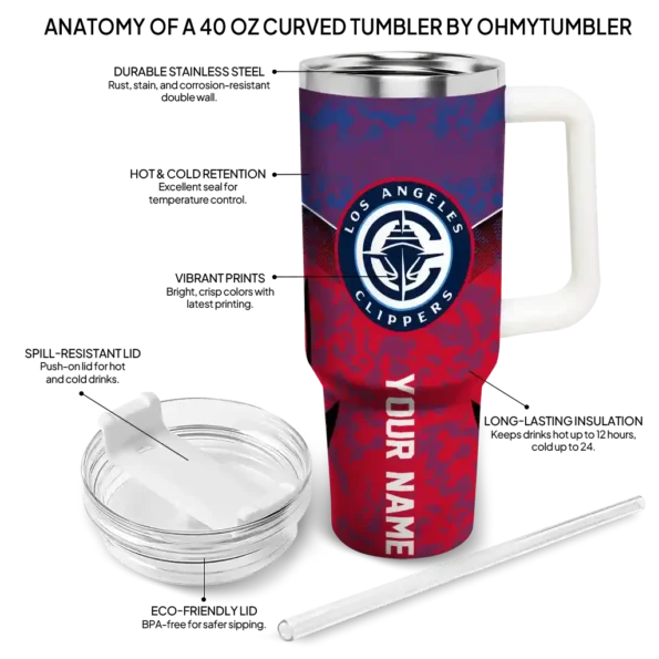 customized los angeles clippers chevron stripe red curved tumbler new arrival 1.webp