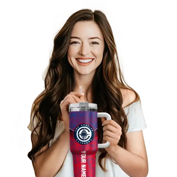 customized los angeles clippers chevron stripe red curved tumbler premium grade 1.webp