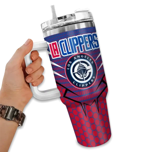customized los angeles clippers hex texture red curved tumbler fashion forward 1.webp