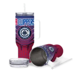 customized los angeles clippers hex texture red curved tumbler best selling 1.webp