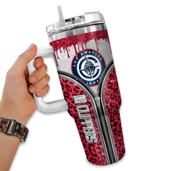 customized los angeles clippers leopard zipper red curved tumbler fashion forward 1.webp
