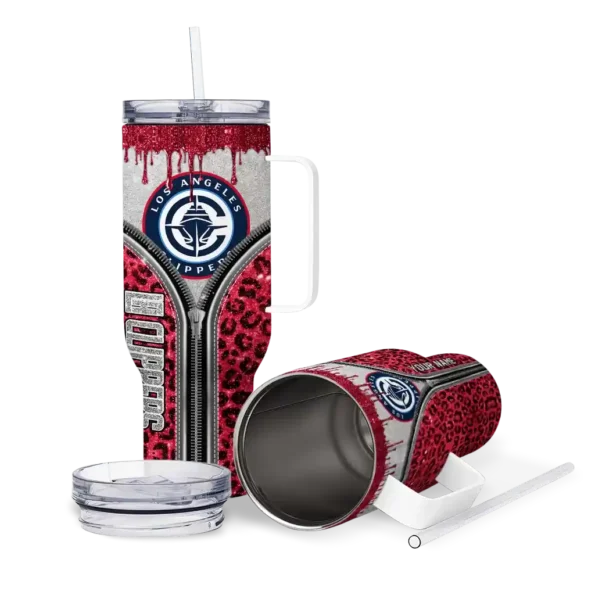 customized los angeles clippers leopard zipper red curved tumbler high quality 1.webp