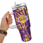 customized los angeles lakers burst swirl purple curved tumbler best selling 1.webp