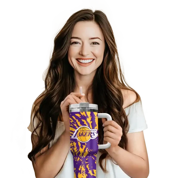 customized los angeles lakers burst swirl purple curved tumbler premium grade 1.webp