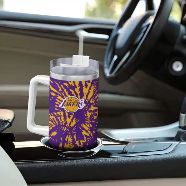 customized los angeles lakers burst swirl purple curved tumbler trendy 1.webp