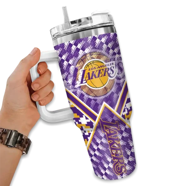 customized los angeles lakers chevron angle purple curved tumbler fashion forward 1.webp