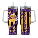 customized los angeles lakers claw cut purple black curved tumbler best selling 1.webp