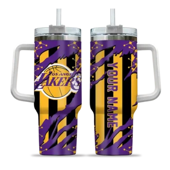 customized los angeles lakers claw cut purple black curved tumbler best selling 1.webp