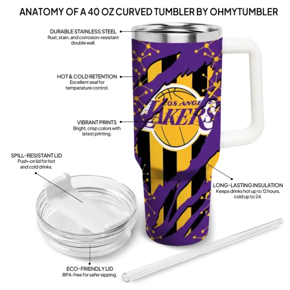 customized los angeles lakers claw cut purple black curved tumbler new arrival 1.webp
