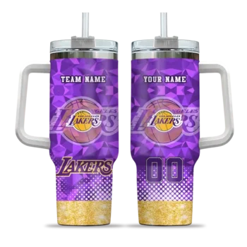customized los angeles lakers geometric prism purple curved tumbler best selling 1.webp