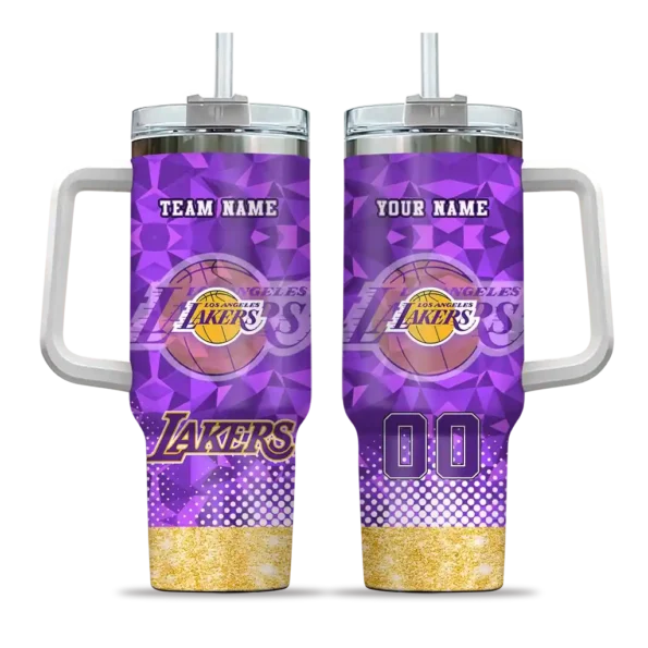 customized los angeles lakers geometric prism purple curved tumbler best selling 1.webp