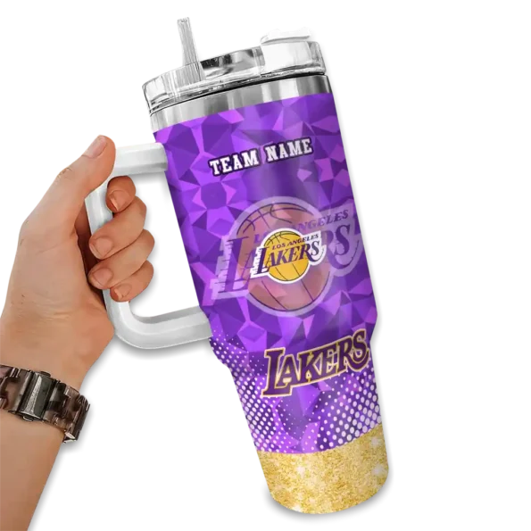 customized los angeles lakers geometric prism purple curved tumbler fashion forward 1.webp