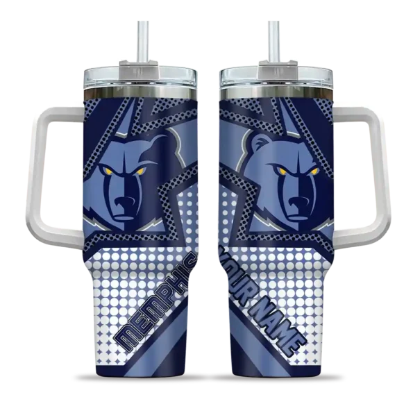 customized memphis grizzlies arrow burst blue curved tumbler best selling 1.webp