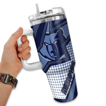 customized memphis grizzlies arrow burst blue curved tumbler fashion forward 1.webp