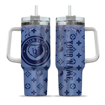 customized memphis grizzlies bullseye drips blue curved tumbler best selling 1.webp