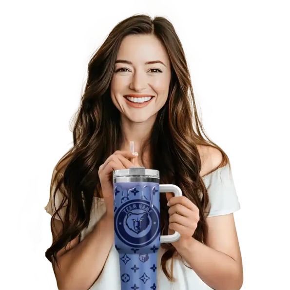 customized memphis grizzlies bullseye drips blue curved tumbler premium grade 1.webp