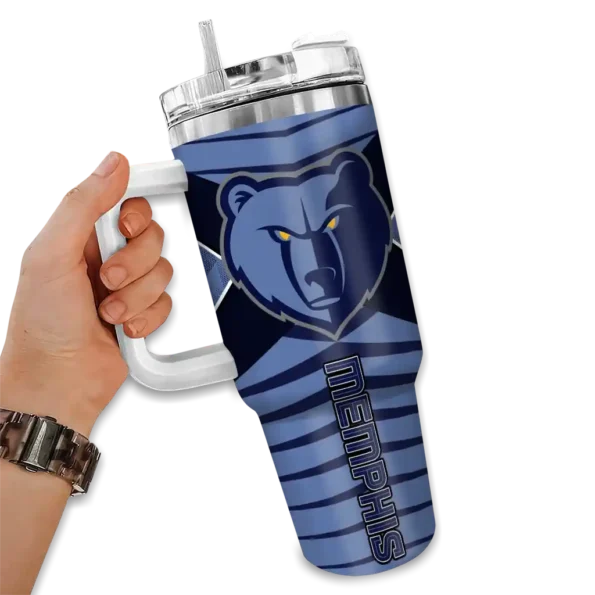 customized memphis grizzlies chevron layers blue curved tumbler fashion forward 1.webp