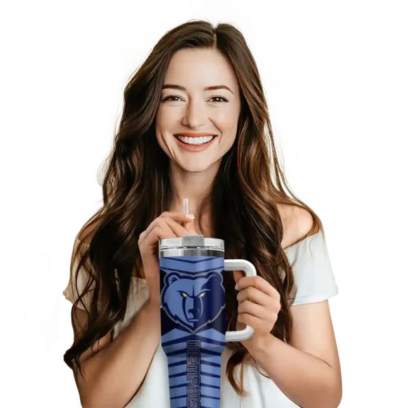 customized memphis grizzlies chevron layers blue curved tumbler premium grade 1.webp