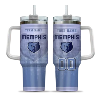 customized memphis grizzlies gradient dots blue curved tumbler best selling 1.webp
