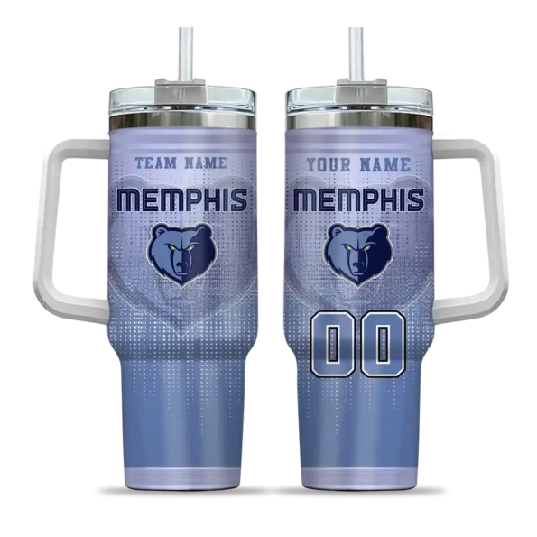 customized memphis grizzlies gradient dots blue curved tumbler best selling 1.webp