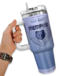 customized memphis grizzlies gradient dots blue curved tumbler best selling 1.webp